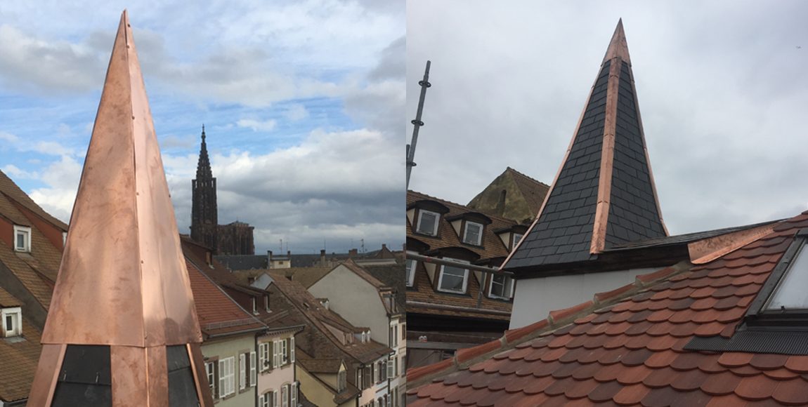 travail cuivre sur Strasbourg